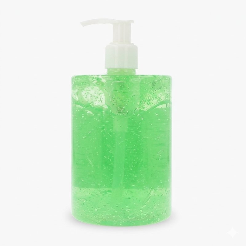 Gel de aloe vera fresco en frasco dosificador